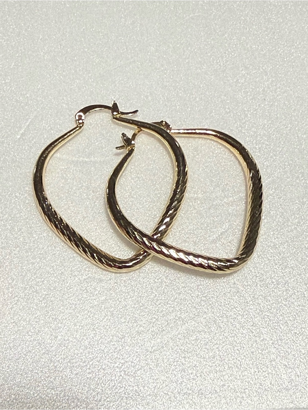 Classic 14k. Gold plated Twisted heart shape Hoop Earrings - Women Jewelry